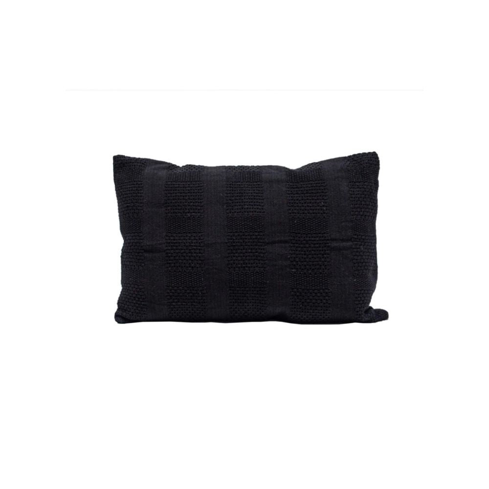 Crocheted Cotton Cushion Cover - Black
