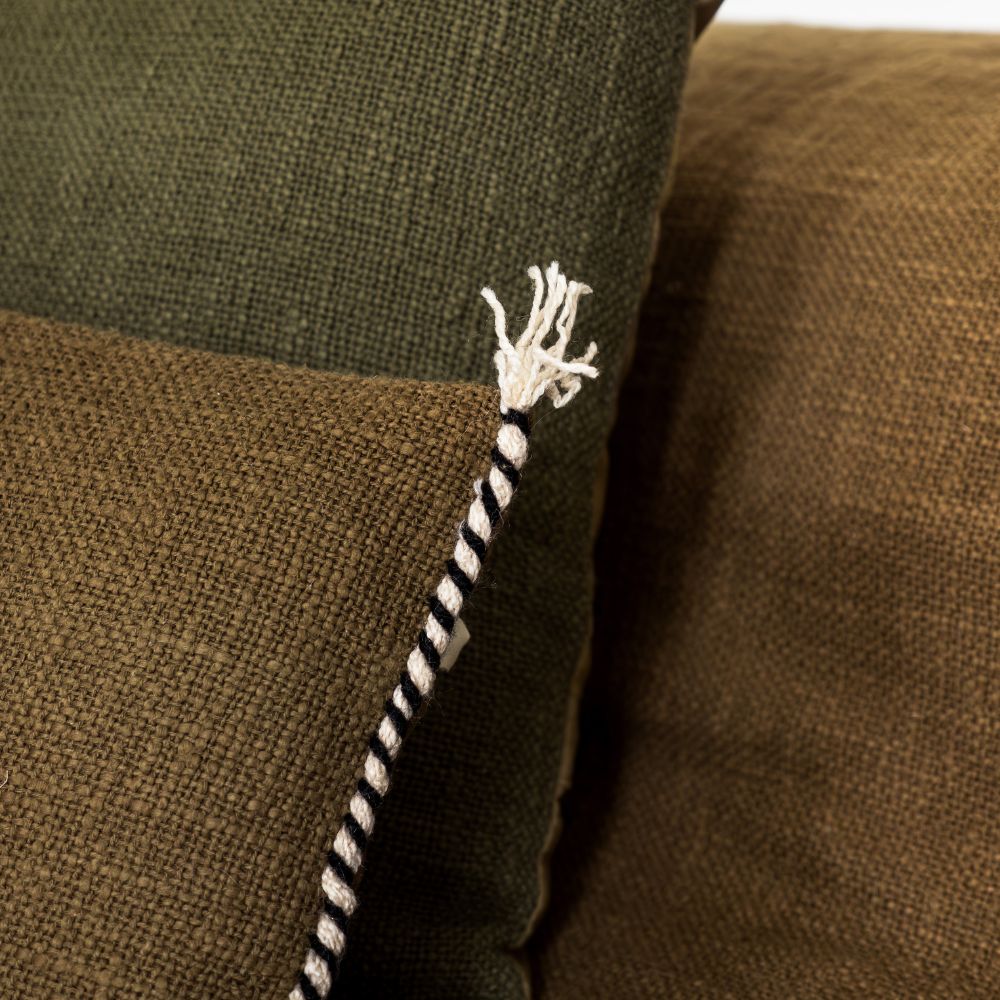 Housse De Coussin En Coton Flammé - Marron