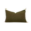 Housse De Coussin En Coton Flammé - Vert