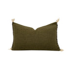 Housse De Coussin En Coton Flammé - Vert