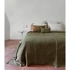 Housse De Coussin En Coton Flammé - Vert