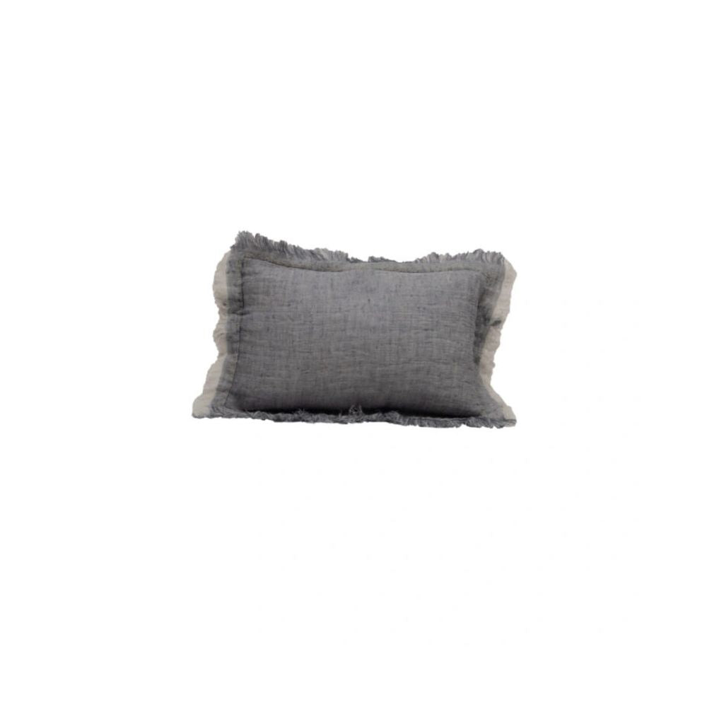 Double-Layer Linen Gauze Cushion Cover - Blue