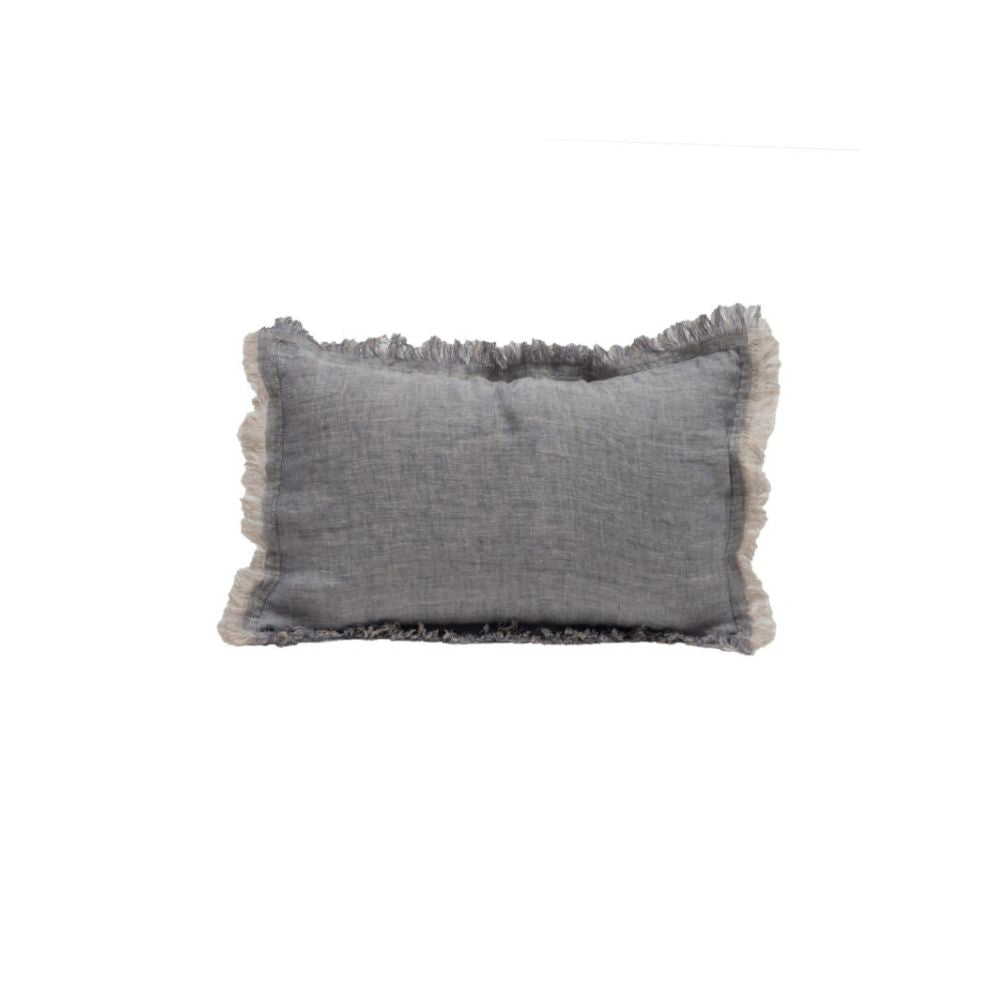 Housse De Coussin En Double Gaze De Lin - Bleu