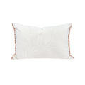 Housse De Coussin En Lin Et Coton Avec Bordure Colorée - Ecru