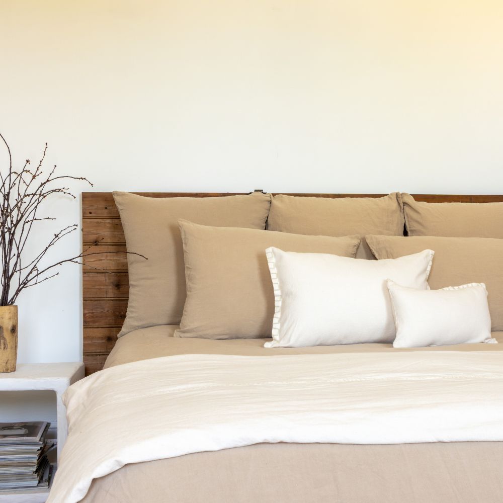 Linen and Cotton Cushion Cover - White