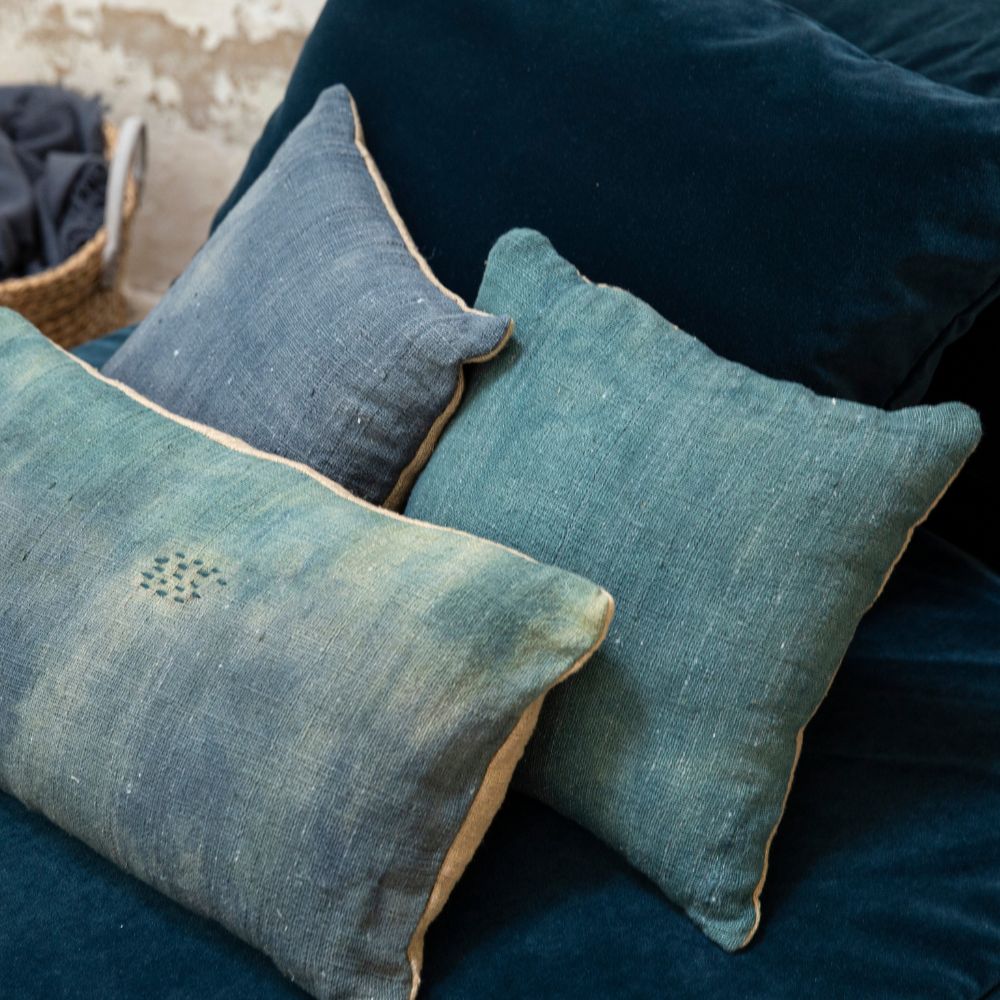 Housse De Coussin En Lin Coverpoete - Indigo