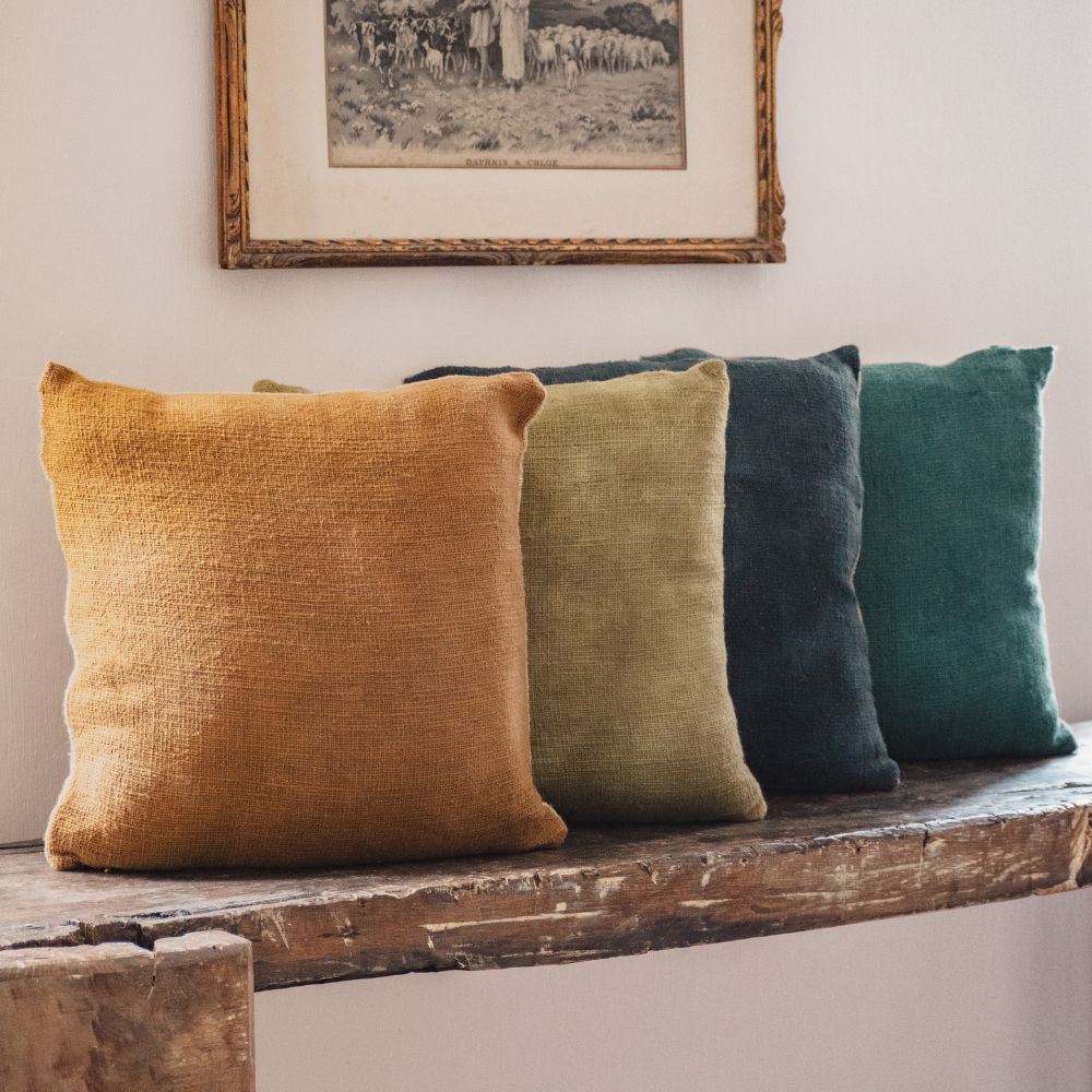 Housse De Coussin En Lin - Vert