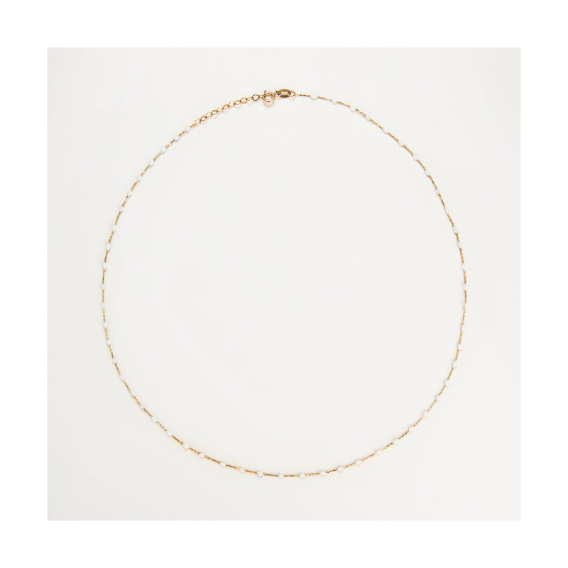 Amada White Necklace - Yellow Gold