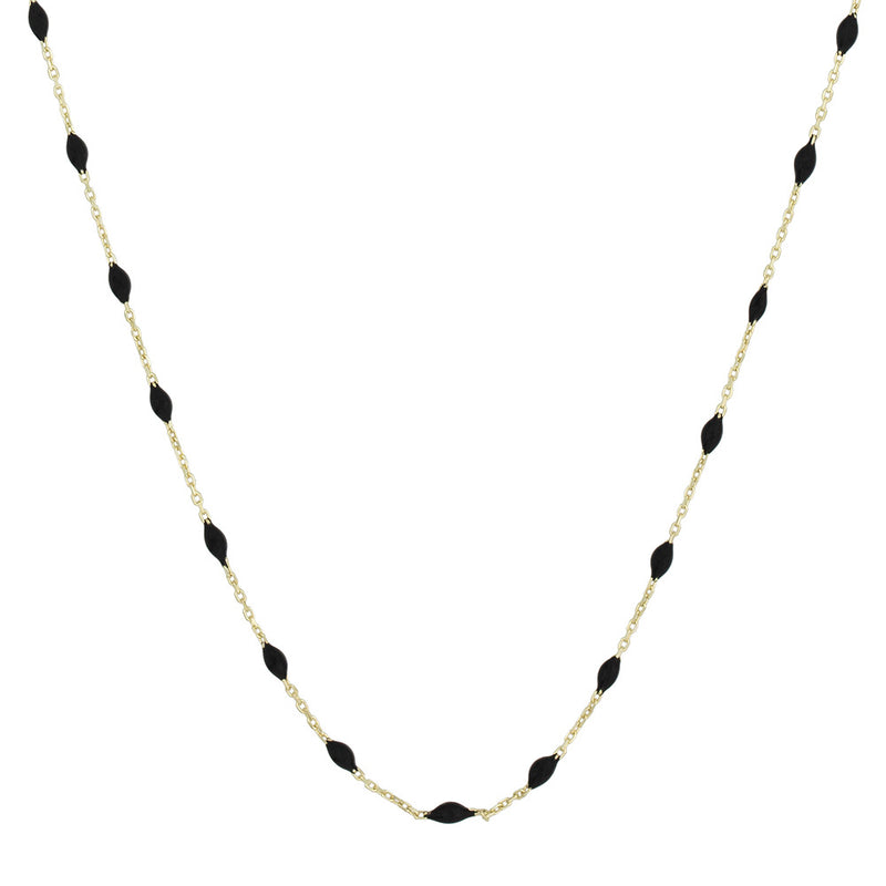 Collier "Amada Noir" Or Jaune 375/1000