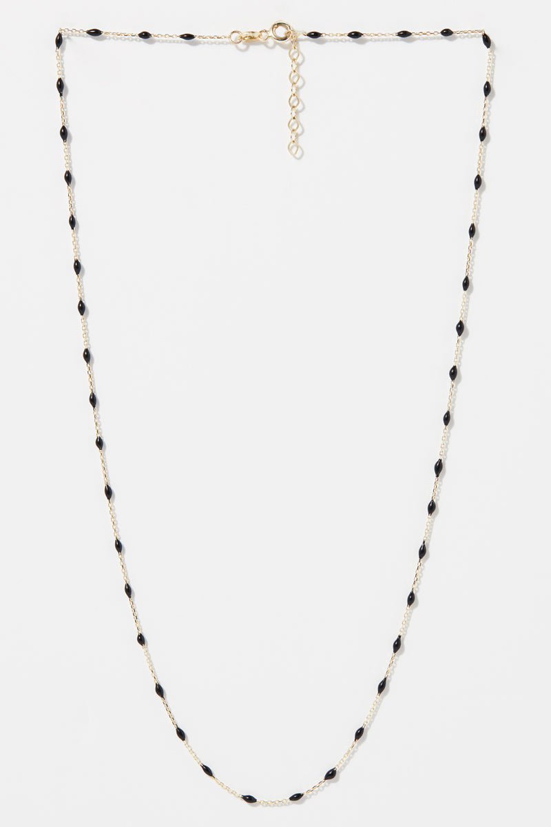 Collier "Amada Noir" Or Jaune 375/1000