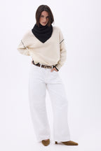 Plain Triangle Bandana Scarf Cozy - Black - Women