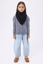 Bufanda bandana triangular lisa Cozy - Negra - Niño