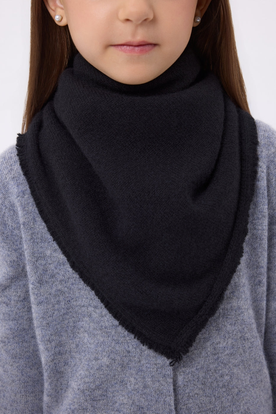 Bufanda bandana triangular lisa Cozy - Negra - Niño