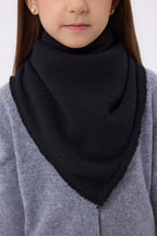 Bufanda bandana triangular lisa Cozy - Negra - Niño