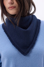 Bufanda bandana triangular lisa Cozy - Azul marino - Mujer