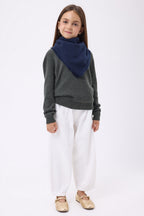 Bufanda bandana triangular lisa Cozy - Azul marino - Niño