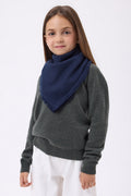 Bufanda bandana triangular lisa Cozy - Azul marino - Niño