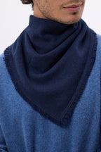 Bufanda bandana triangular lisa Cozy - Azul marino - Hombre