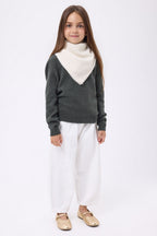 Bufanda bandana triangular lisa Cozy - Blanco - Niño