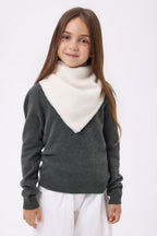 Bufanda bandana triangular lisa Cozy - Blanco - Niño