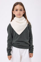 Bufanda bandana triangular lisa Cozy - Blanco - Niño