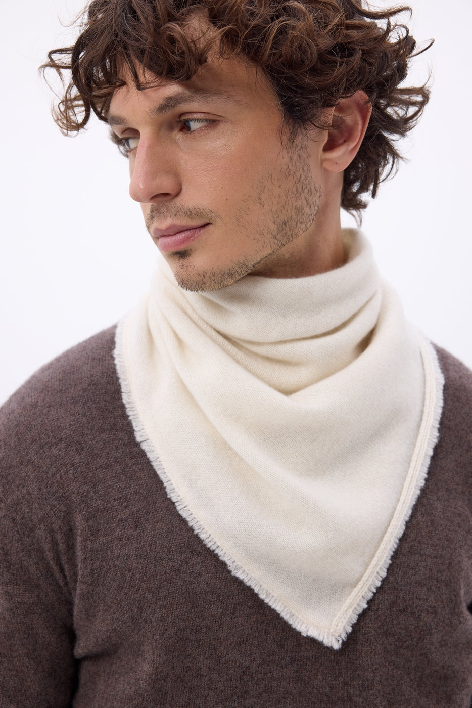 Echarpe Bandana Triange Uni Cozy - Blanc - Homme