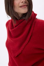 Bufanda bandana triangular lisa Cozy - Roja - Mujer