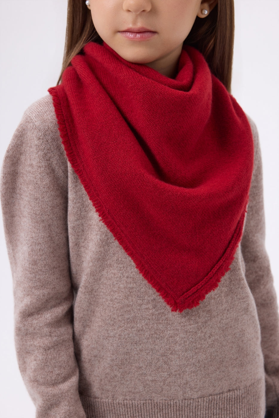 Bufanda bandana triangular lisa Cozy - Rojo - Niño