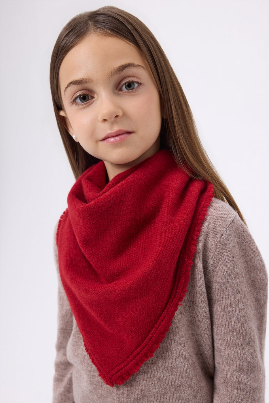 Bufanda bandana triangular lisa Cozy - Rojo - Niño