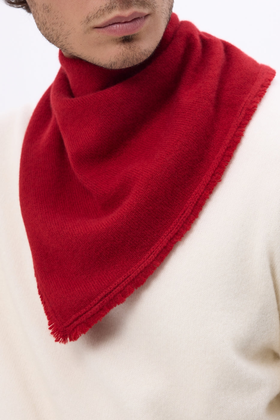 Bufanda bandana triangular lisa Cozy - Rojo - Hombre