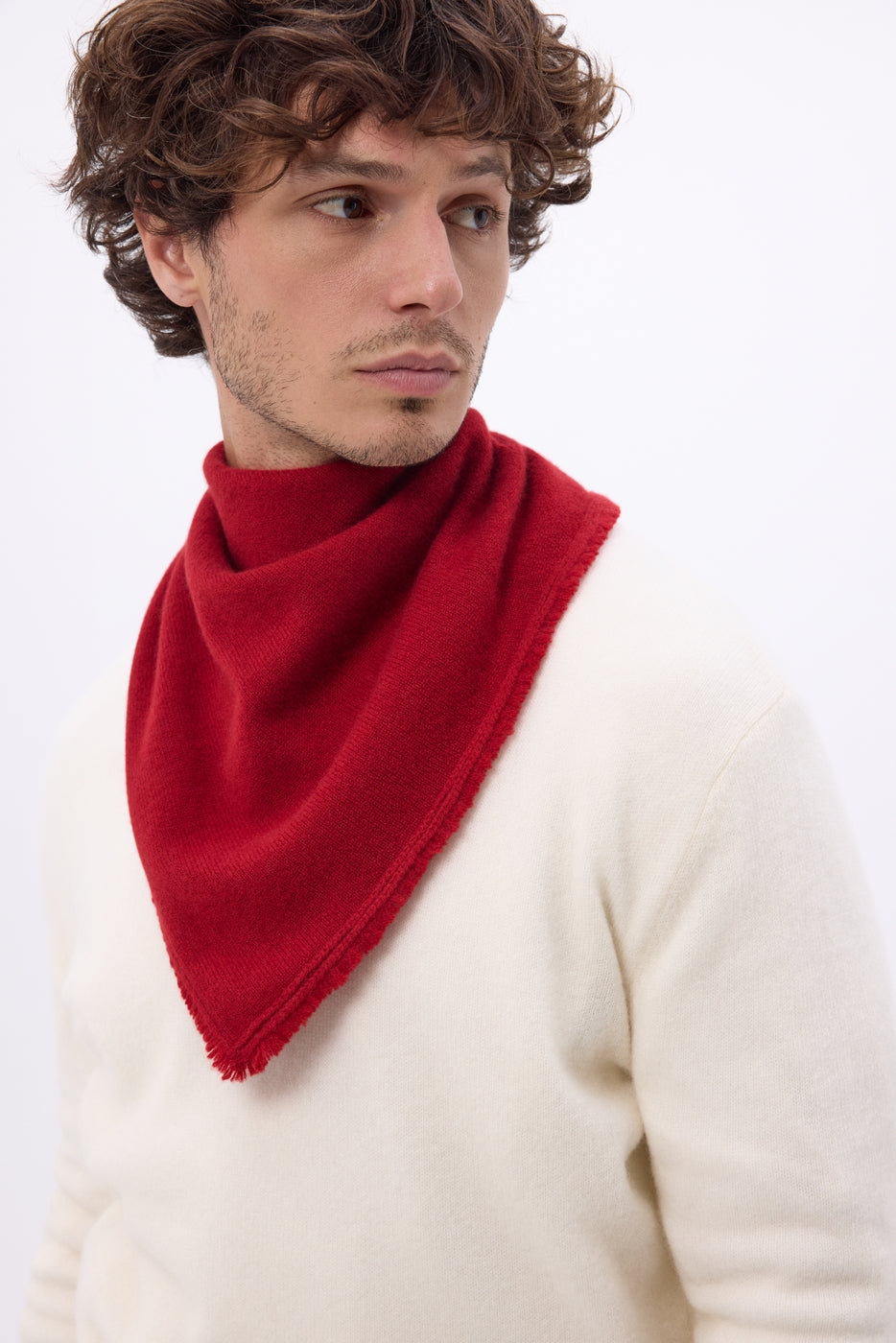 Bufanda bandana triangular lisa Cozy - Rojo - Hombre