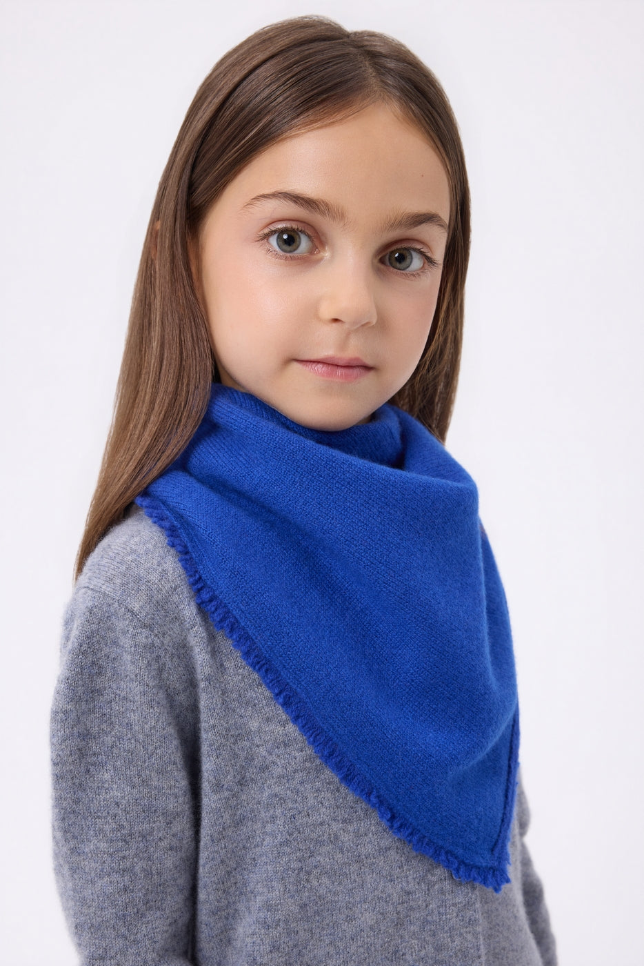 Bufanda bandana triangular lisa Cozy - Azul rey - Niño