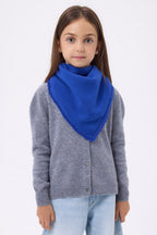 Bufanda bandana triangular lisa Cozy - Azul rey - Niño