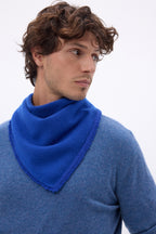 Bufanda bandana triangular lisa Cozy - Azul rey - Hombre