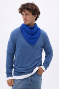 Bufanda bandana triangular lisa Cozy - Azul rey - Hombre