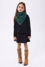 Echarpe Bandana Triange Uni Cozy - Vert Bouteille - Enfant