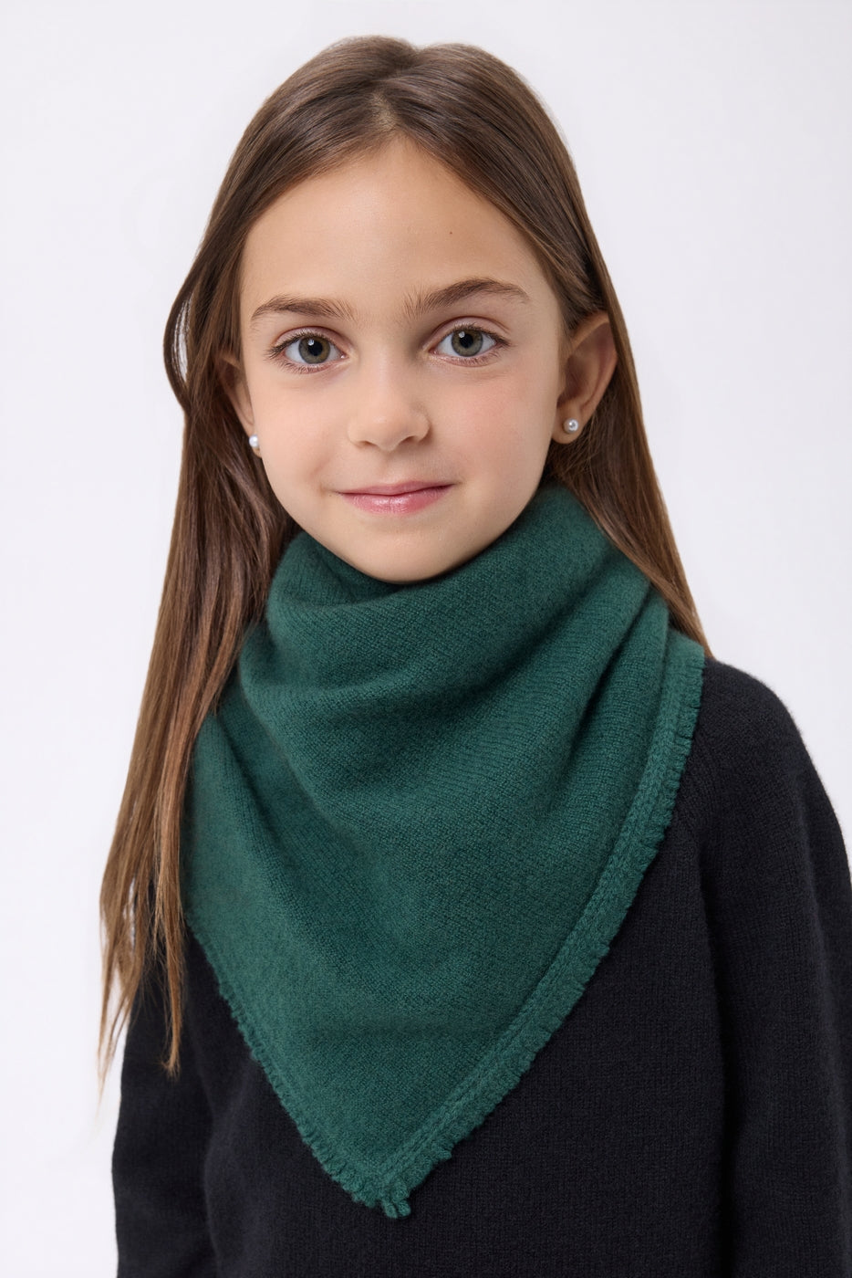 Echarpe Bandana Triange Uni Cozy - Vert Bouteille - Enfant