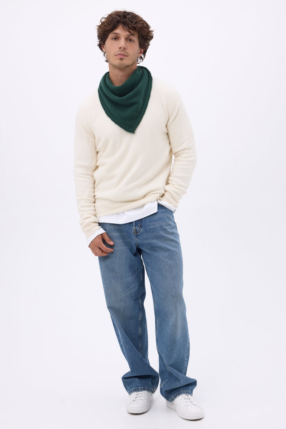 Echarpe Bandana Triange Uni Cozy - Vert Bouteille - Homme