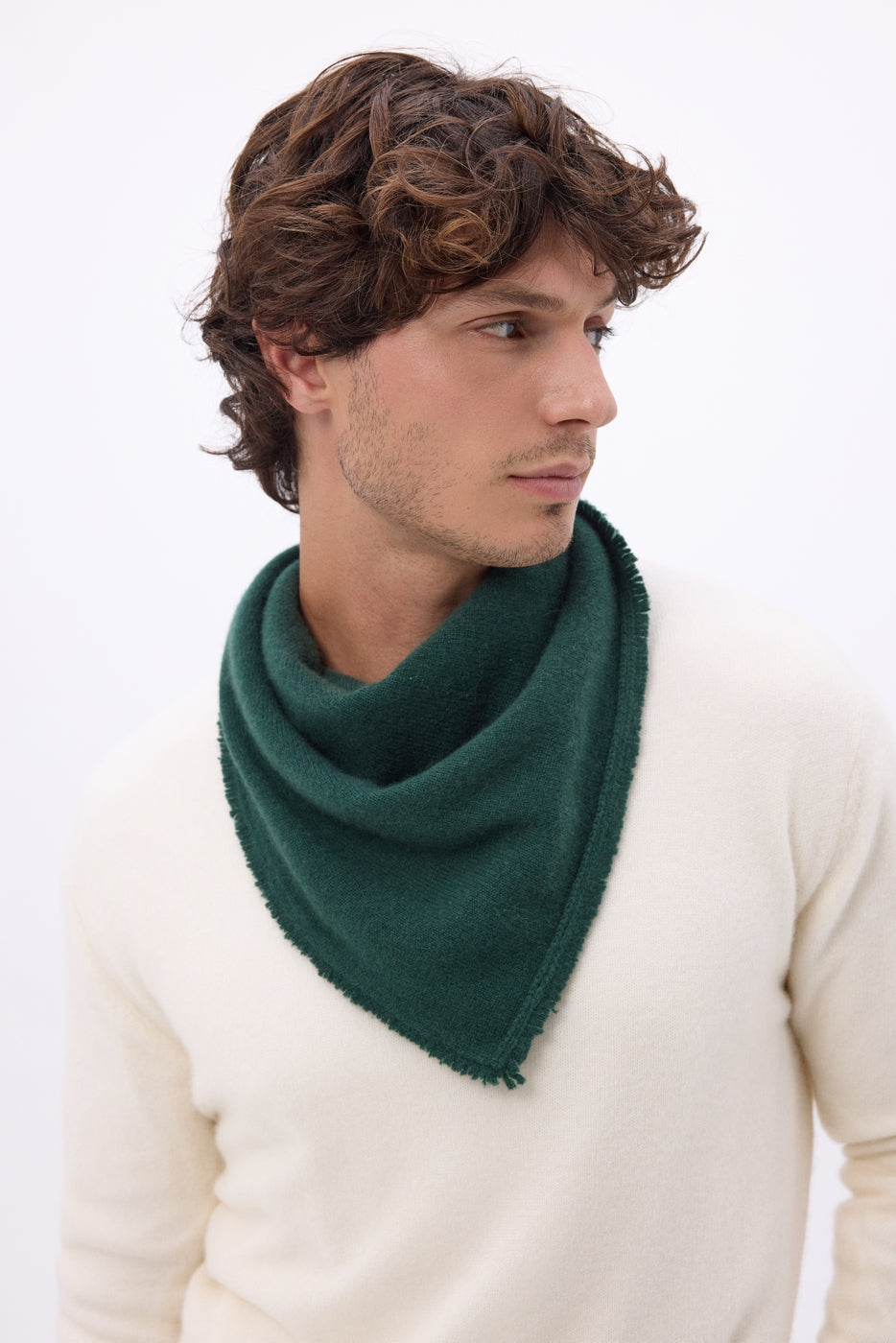 Echarpe Bandana Triange Uni Cozy - Vert Bouteille - Homme