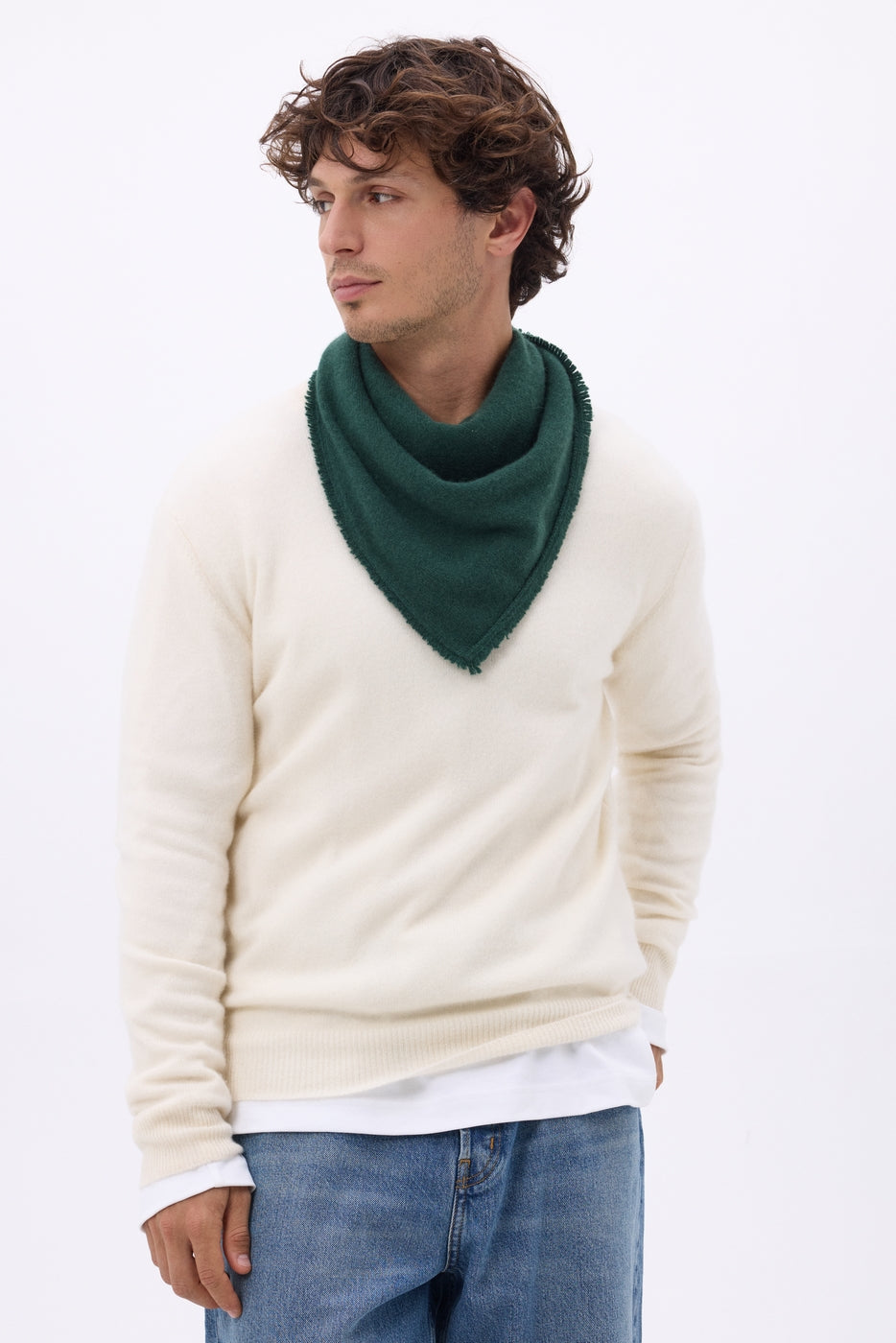 Echarpe Bandana Triange Uni Cozy - Vert Bouteille - Homme