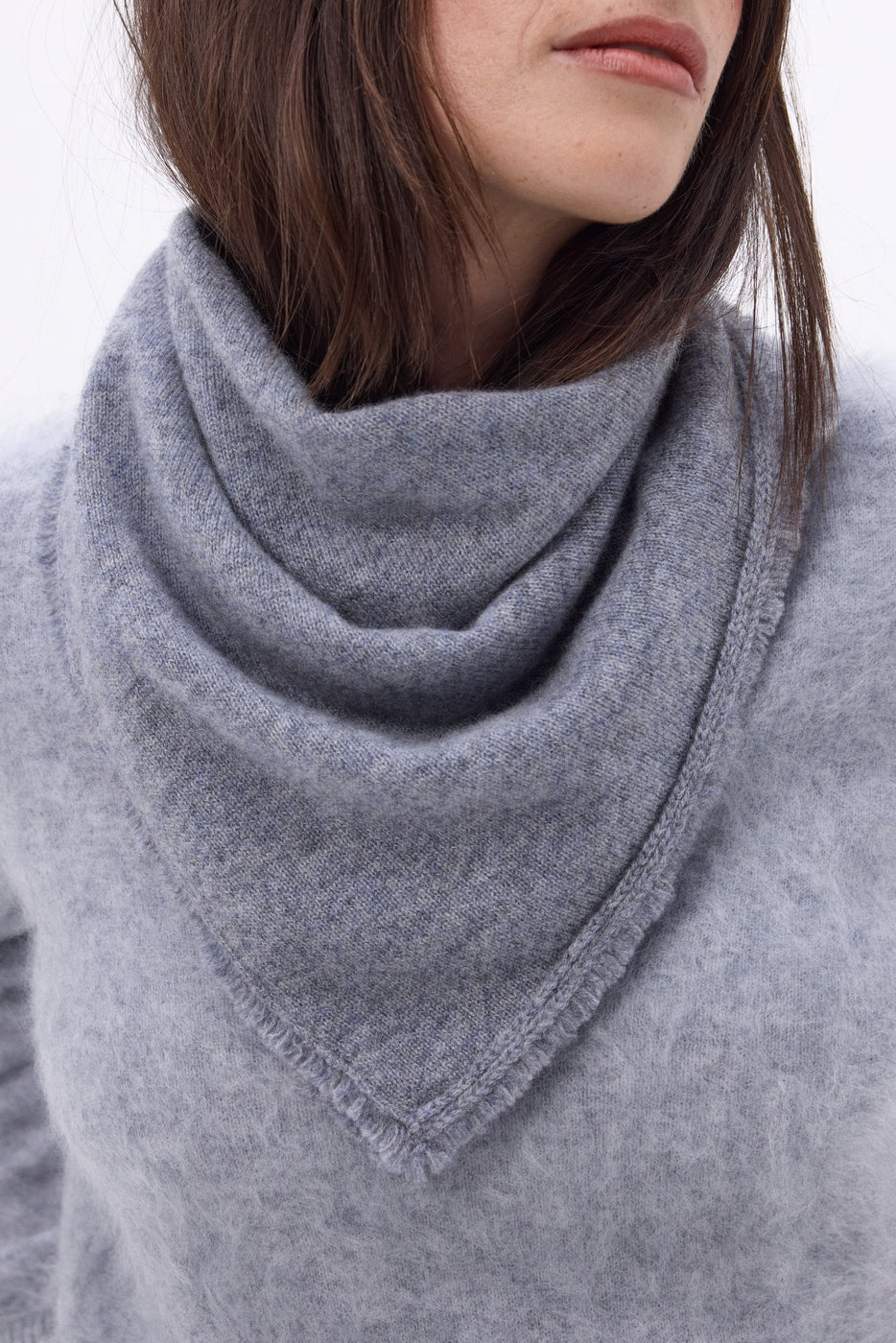 Echarpe Bandana Triange Uni Cozy - Gris Fonce - Femme