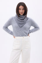 Echarpe Bandana Triange Uni Cozy - Gris Fonce - Femme
