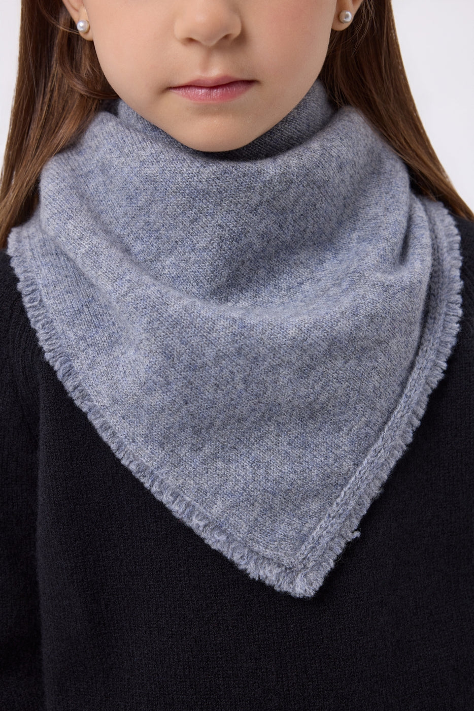 Bufanda bandana triangular lisa Cozy - Gris oscuro - Niño