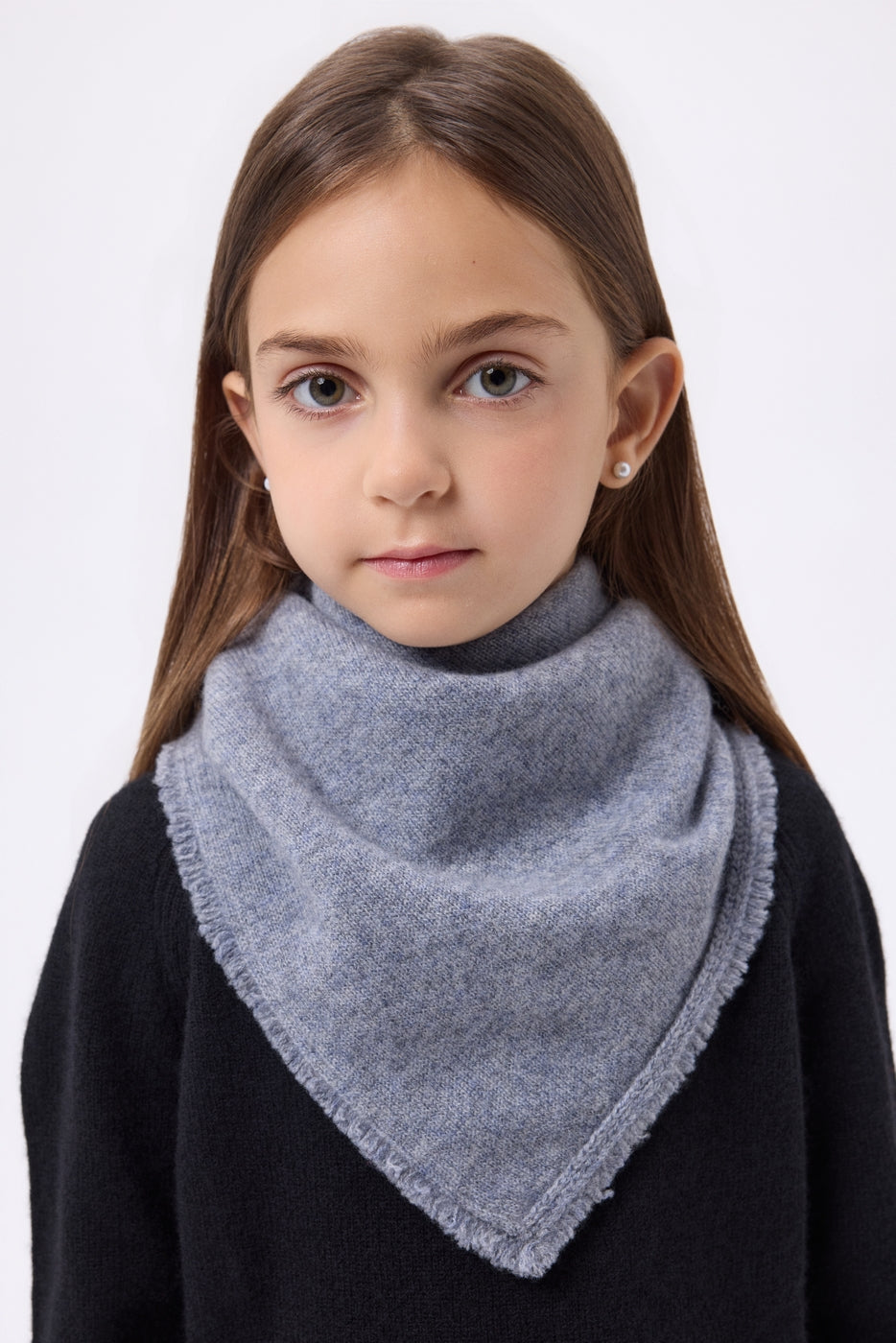 Bufanda bandana triangular lisa Cozy - Gris oscuro - Niño
