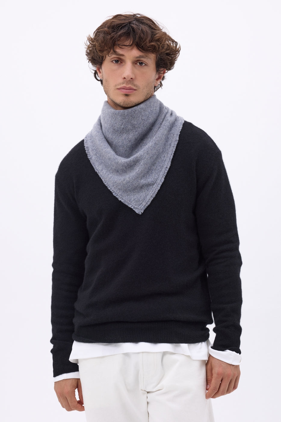 Echarpe Bandana Triange Uni Cozy - Gris Fonce - Homme