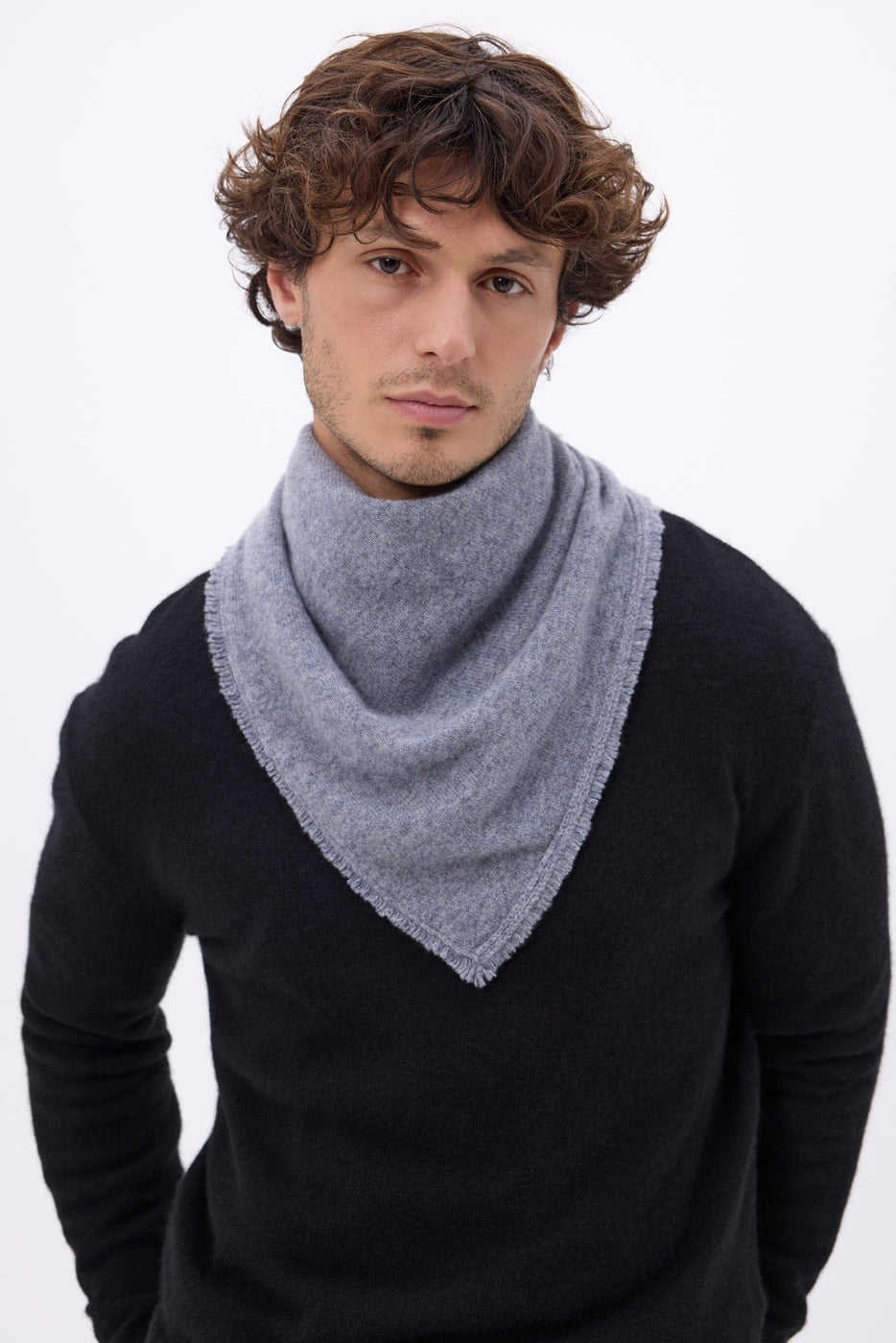 Echarpe Bandana Triange Uni Cozy - Gris Fonce - Homme