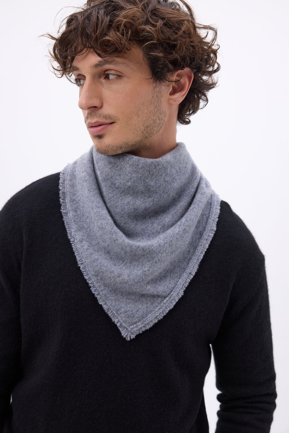 Echarpe Bandana Triange Uni Cozy - Gris Fonce - Homme