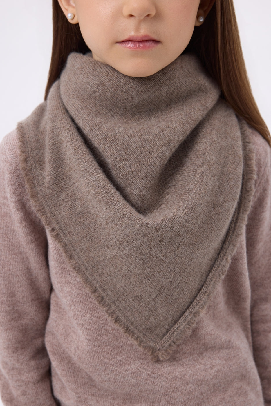 Echarpe Bandana Triange Uni Cozy - Noisette - Enfant