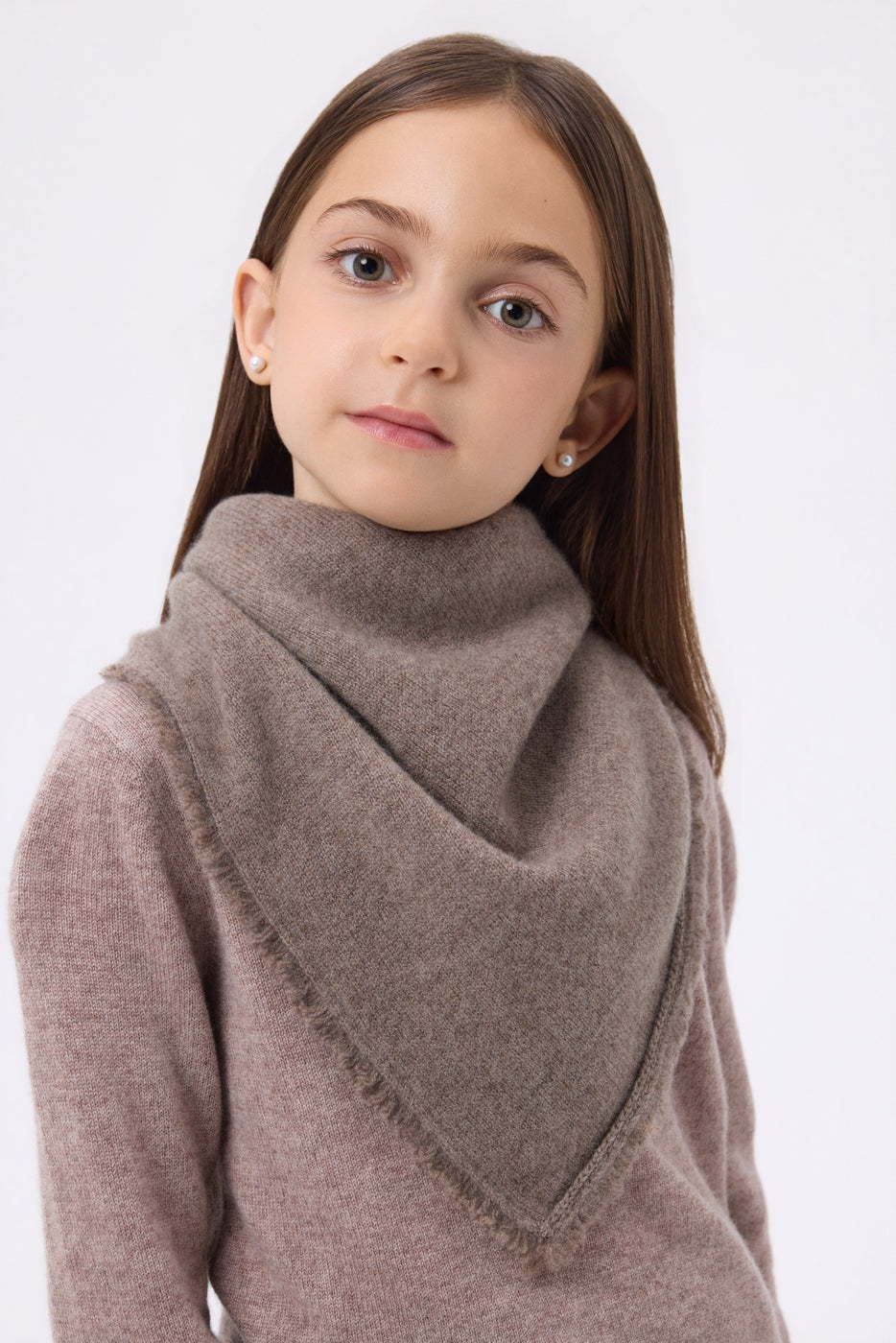 Echarpe Bandana Triange Uni Cozy - Noisette - Enfant