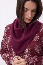 Bufanda bandana triangular lisa Cozy - Burdeos - Mujer